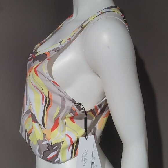 Calvin Klein Performance Printed Racerback Cropped Tank Top Sz XL - Picture 3 of 10